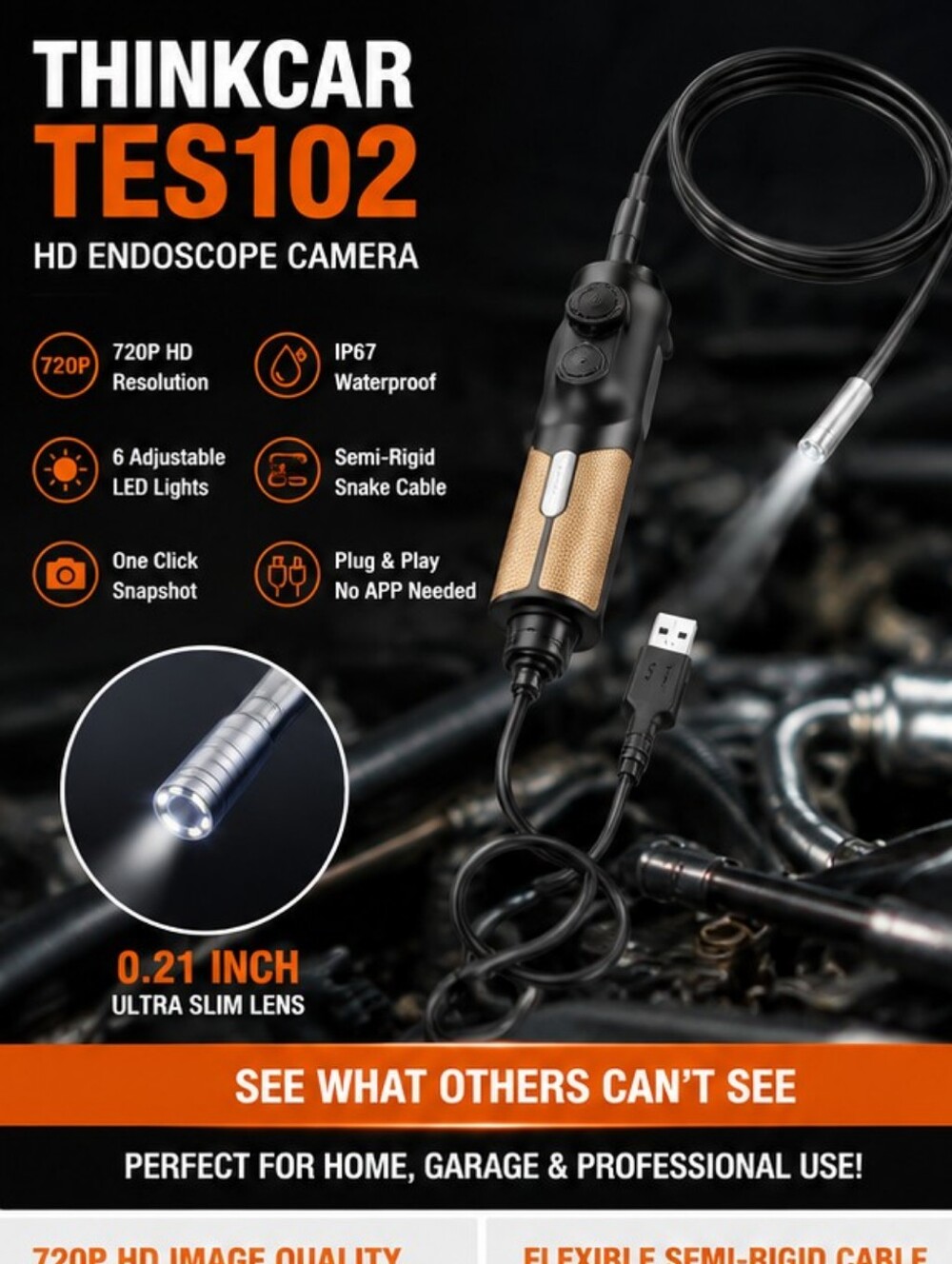 🔍 BRAND NEW THINKCAR TES102 HD ENDOSCOPE CAMERA 🔍